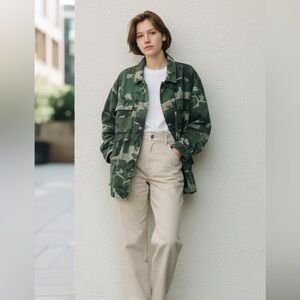 Free People Camouflage Utility Jacket